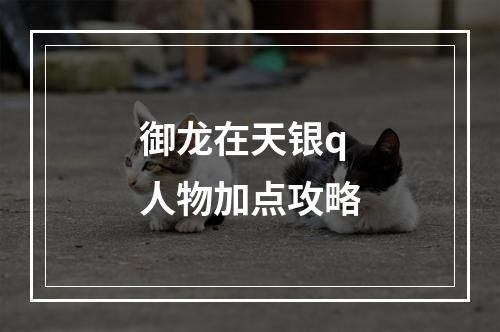 御龙在天银q人物加点攻略