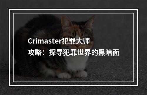 Crimaster犯罪大师攻略：探寻犯罪世界的黑暗面