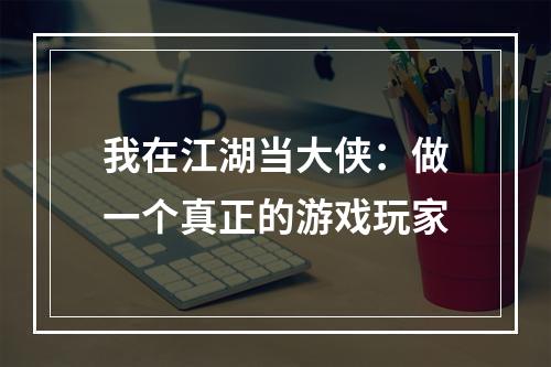 我在江湖当大侠：做一个真正的游戏玩家