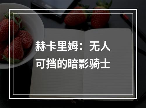 赫卡里姆：无人可挡的暗影骑士