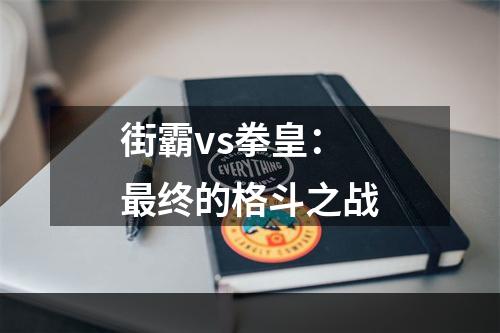 街霸vs拳皇：最终的格斗之战