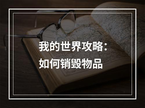 我的世界攻略：如何销毁物品