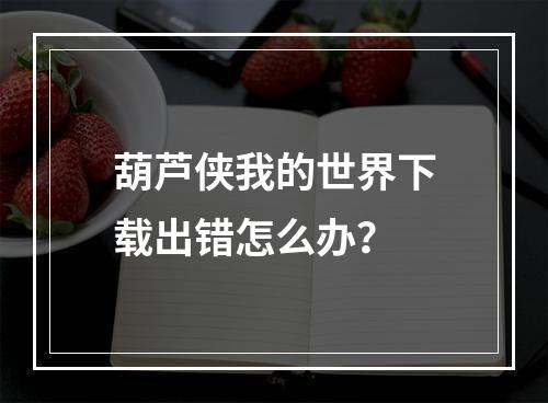 葫芦侠我的世界下载出错怎么办？