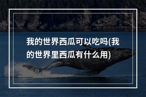 我的世界西瓜可以吃吗(我的世界里西瓜有什么用)