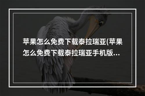 苹果怎么免费下载泰拉瑞亚(苹果怎么免费下载泰拉瑞亚手机版)