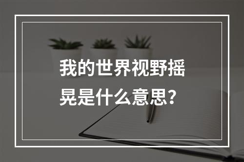 我的世界视野摇晃是什么意思？