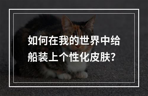 如何在我的世界中给船装上个性化皮肤？