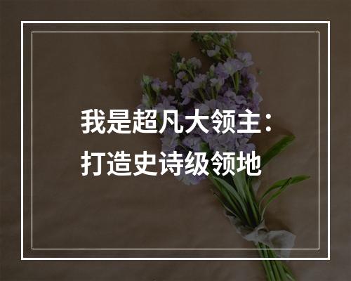 我是超凡大领主：打造史诗级领地