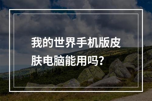 我的世界手机版皮肤电脑能用吗？