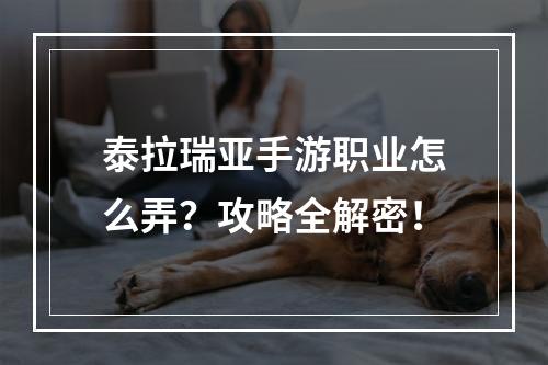 泰拉瑞亚手游职业怎么弄？攻略全解密！