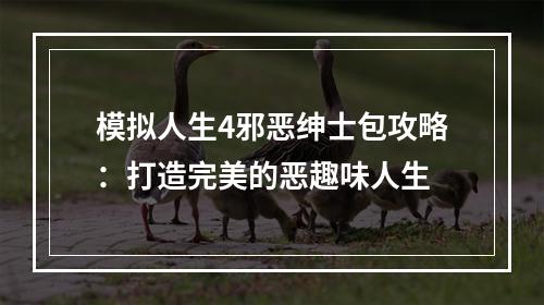 模拟人生4邪恶绅士包攻略：打造完美的恶趣味人生