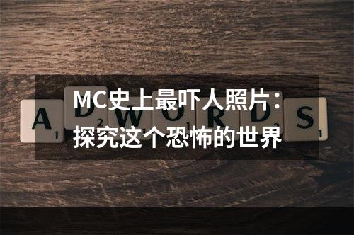 MC史上最吓人照片：探究这个恐怖的世界