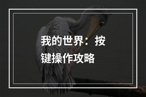 我的世界：按键操作攻略