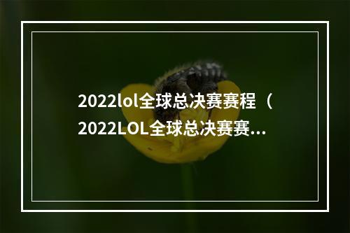 2022lol全球总决赛赛程（2022LOL全球总决赛赛程揭晓：全球最强选手将齐聚多伦多）