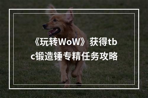 《玩转WoW》获得tbc锻造锤专精任务攻略