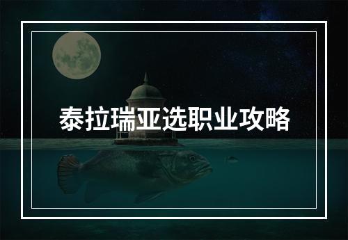 泰拉瑞亚选职业攻略