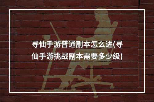 寻仙手游普通副本怎么进(寻仙手游挑战副本需要多少级)