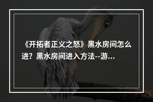 《开拓者正义之怒》黑水房间怎么进？黑水房间进入方法--游戏攻略网