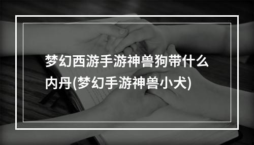 梦幻西游手游神兽狗带什么内丹(梦幻手游神兽小犬)