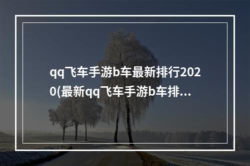 qq飞车手游b车最新排行2020(最新qq飞车手游b车排行)