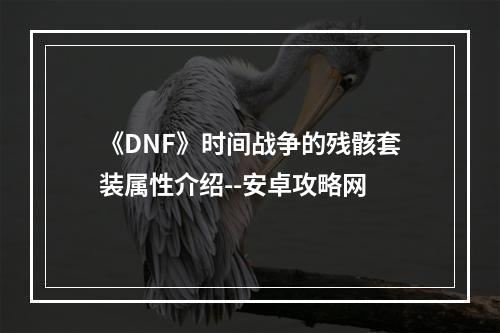 《DNF》时间战争的残骸套装属性介绍--安卓攻略网