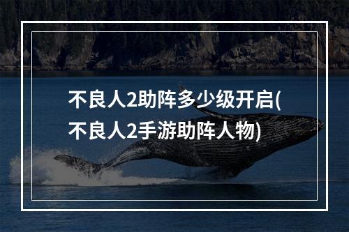 不良人2助阵多少级开启(不良人2手游助阵人物)