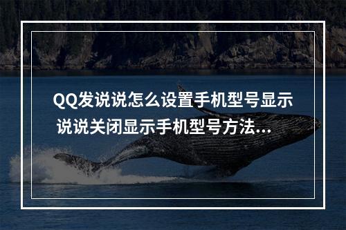 QQ发说说怎么设置手机型号显示 说说关闭显示手机型号方法介绍--游戏攻略网