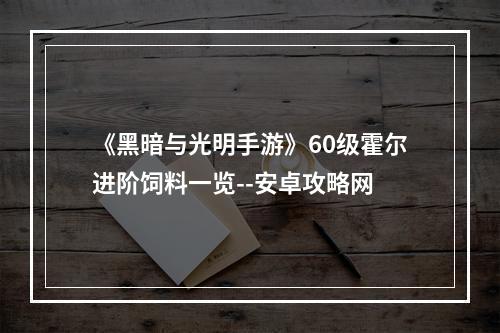 《黑暗与光明手游》60级霍尔进阶饲料一览--安卓攻略网