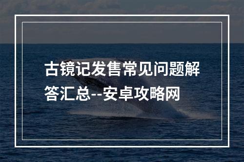 古镜记发售常见问题解答汇总--安卓攻略网