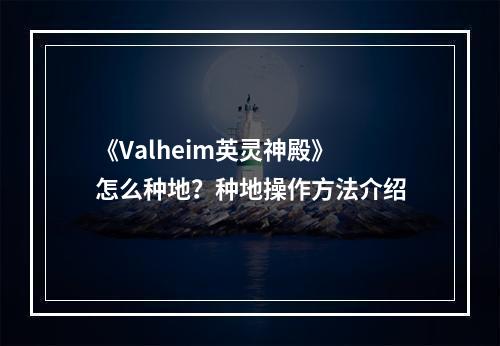 《Valheim英灵神殿》怎么种地？种地操作方法介绍