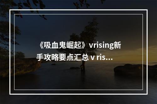 《吸血鬼崛起》vrising新手攻略要点汇总 v rising新手怎么玩？