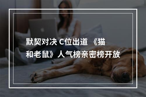 默契对决 C位出道 《猫和老鼠》人气榜亲密榜开放