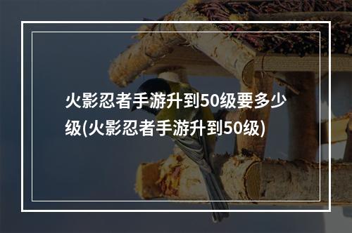 火影忍者手游升到50级要多少级(火影忍者手游升到50级)