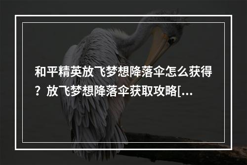 和平精英放飞梦想降落伞怎么获得？放飞梦想降落伞获取攻略[视频][多图]