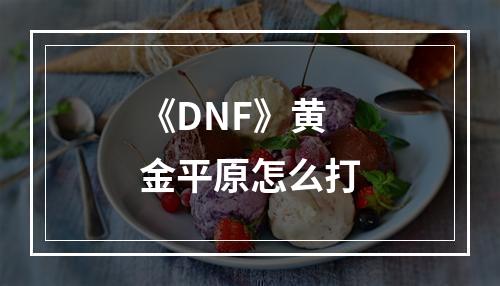 《DNF》黄金平原怎么打