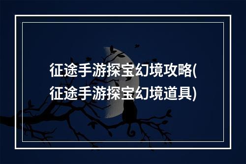 征途手游探宝幻境攻略(征途手游探宝幻境道具)