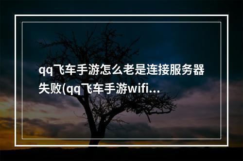 qq飞车手游怎么老是连接服务器失败(qq飞车手游wifi进不去)