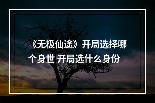 《无极仙途》开局选择哪个身世 开局选什么身份