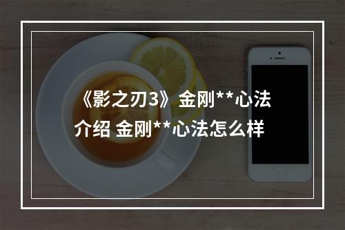 《影之刃3》金刚**心法介绍 金刚**心法怎么样