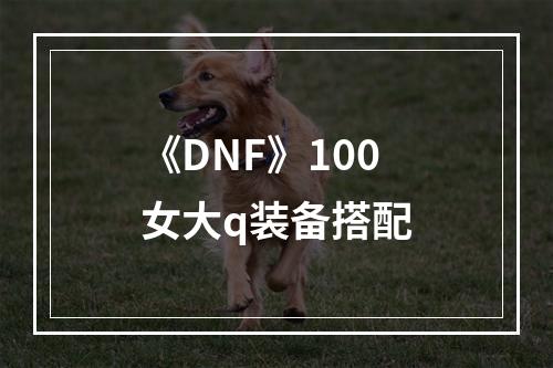 《DNF》100女大q装备搭配