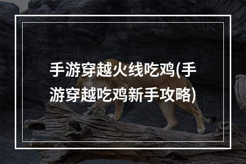 手游穿越火线吃鸡(手游穿越吃鸡新手攻略)