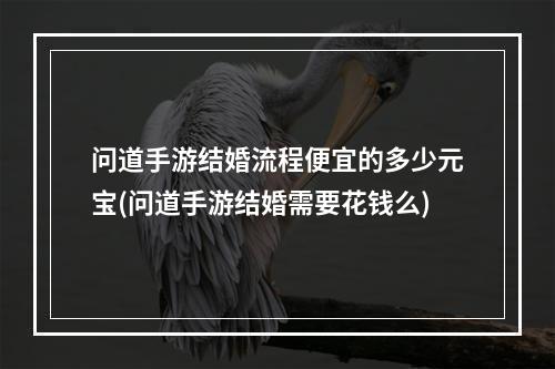 问道手游结婚流程便宜的多少元宝(问道手游结婚需要花钱么)