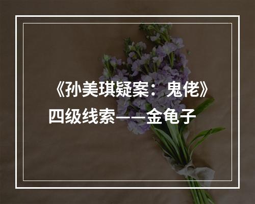 《孙美琪疑案：鬼佬》四级线索——金龟子