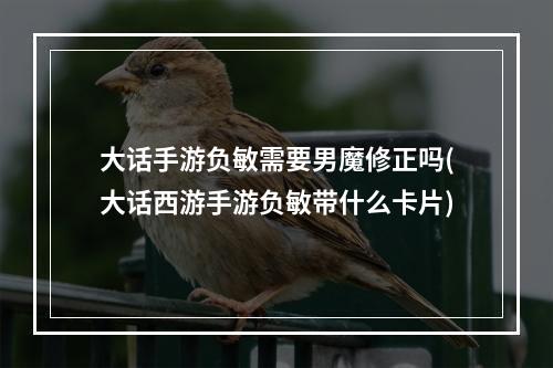 大话手游负敏需要男魔修正吗(大话西游手游负敏带什么卡片)