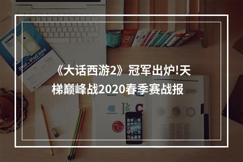 《大话西游2》冠军出炉!天梯巅峰战2020春季赛战报