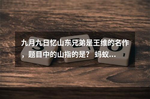 九月九日忆山东兄弟是王维的名作，题目中的山指的是？ 蚂蚁庄园今日答案11月3日