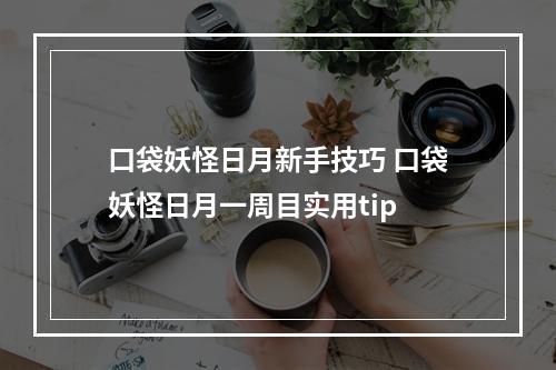 口袋妖怪日月新手技巧 口袋妖怪日月一周目实用tip