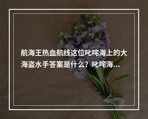 航海王热血航线这位叱咤海上的大海盗水手答案是什么？叱咤海上的水手答案[多图]