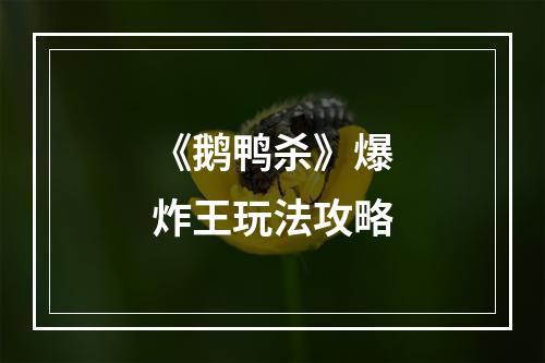 《鹅鸭杀》爆炸王玩法攻略