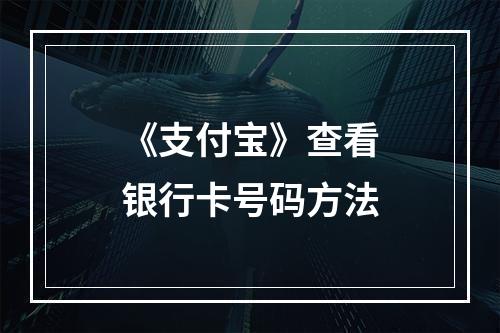 《支付宝》查看银行卡号码方法